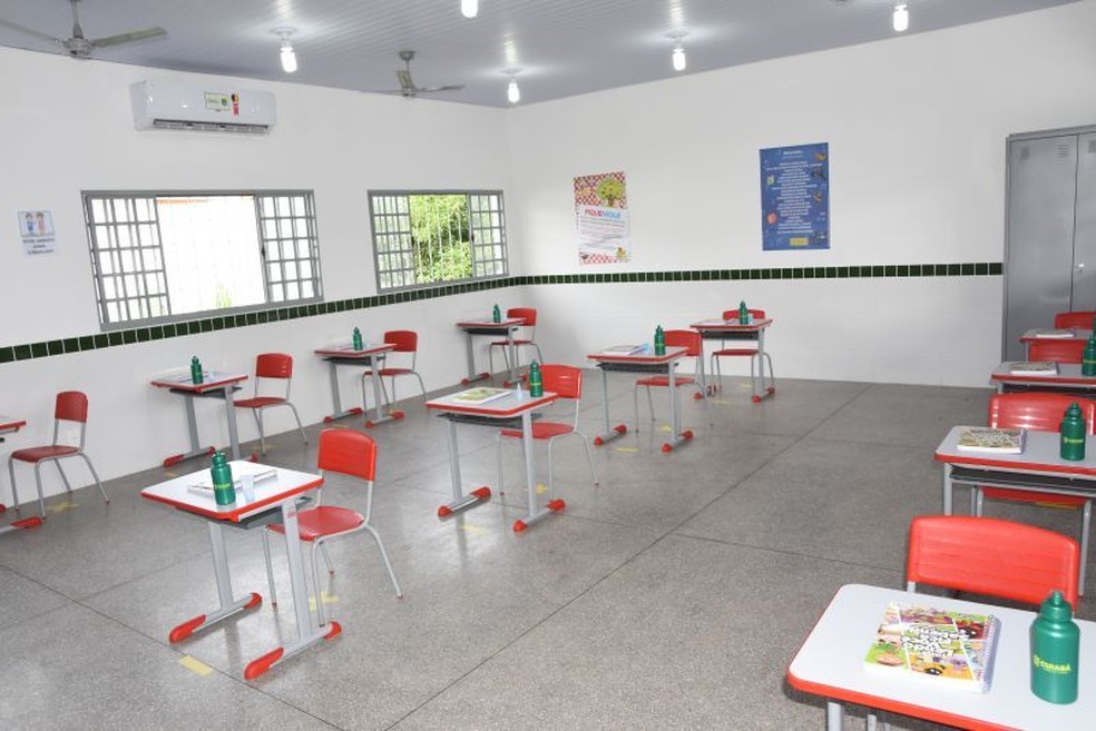 Medidas de biossegurança seguem em vigor nas escolas — Foto: Secom Cuiabá