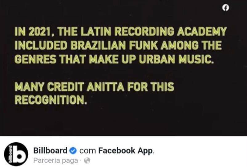 Billboard credita Anitta (Foto: Reprodução / Instagram)