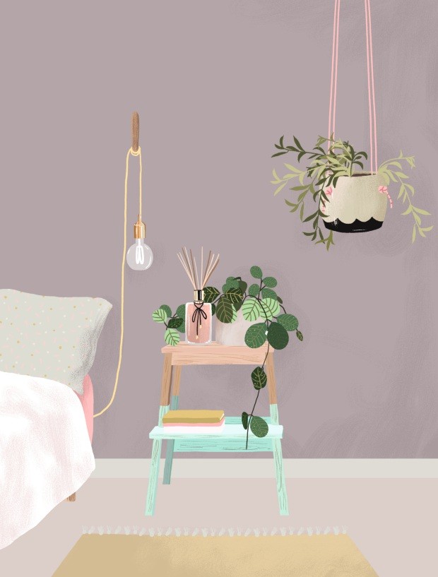 Plantas no quarto (Foto: Ilustração Malena Flores)