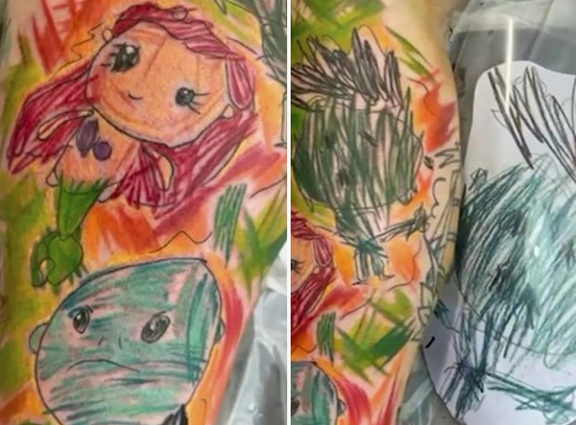 Desenhos viraram tatuagens (Foto: Reprodução/Mirror)
