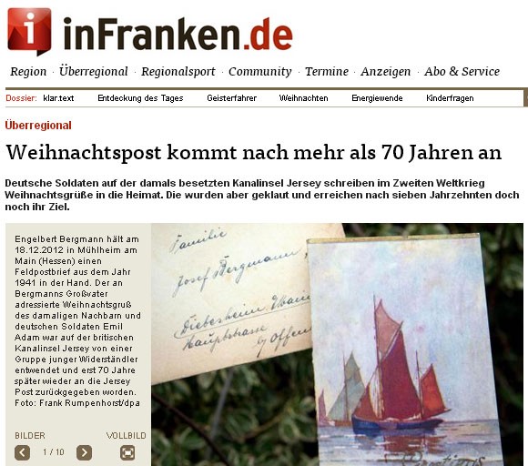 Homem de 55 anos que mora no centro da Alemanha recebeu cartão de Natal enviado ao seu avô com 71 anos de atraso (Foto: Reprodução)