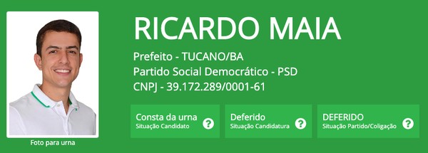 Ricardo Maia (PSD), prefeito eleito em Tucano (BA), um dos mais jovens do Brasil — Foto: Reprodução