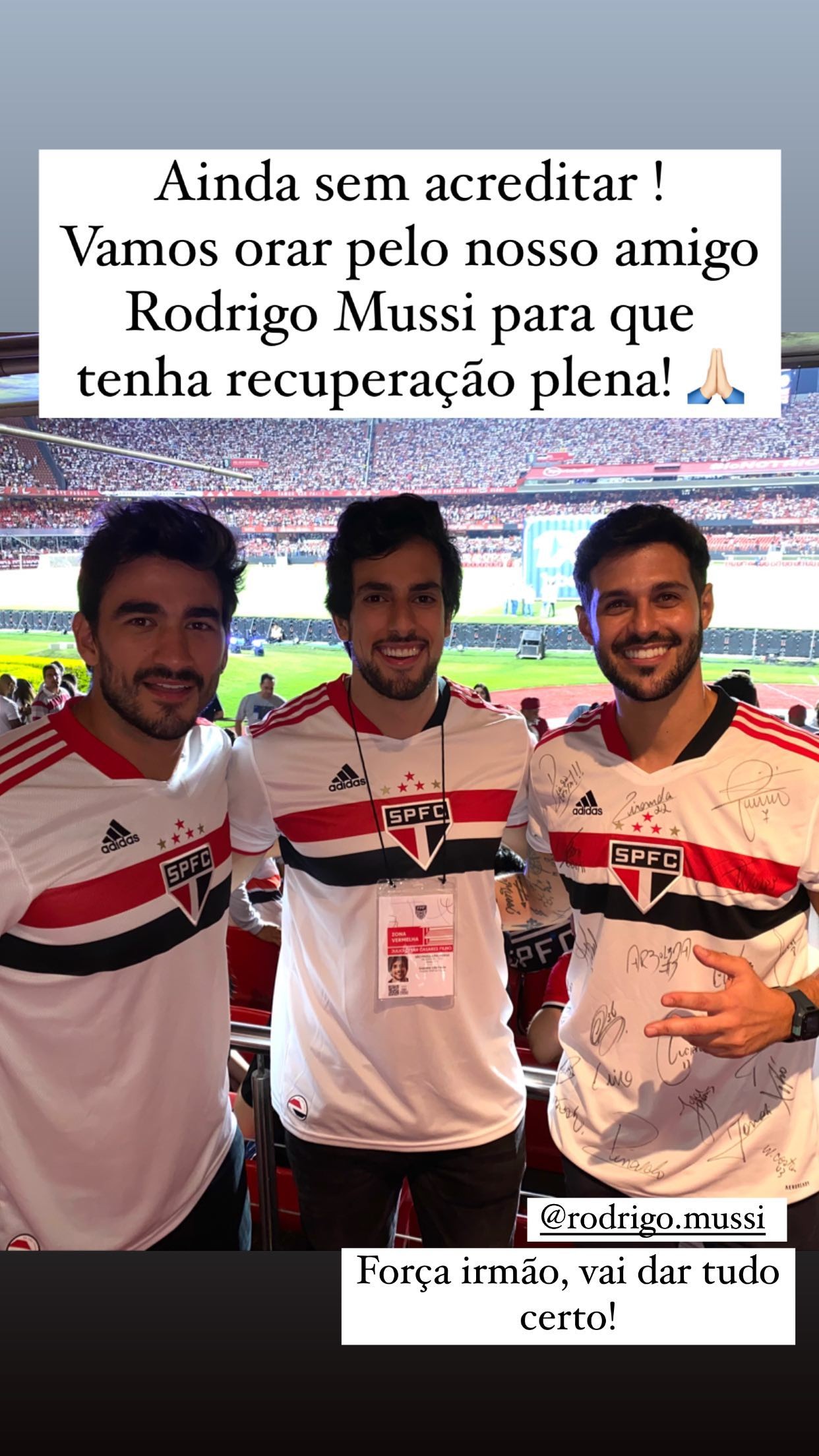 Julinho Casares pede pela saúde de Rodrigo Mussi (Foto: Reprodução/Instagram)