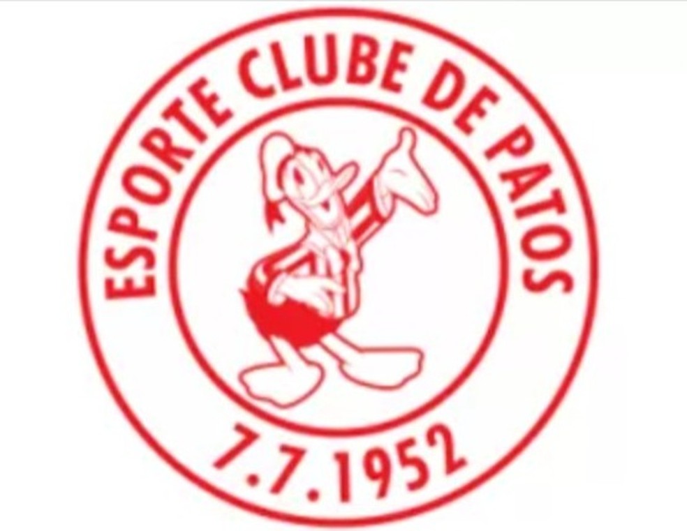 Antigo escudo do Esporte Clube de Patos tinha o Pato Donald  Foto: Divulgao
