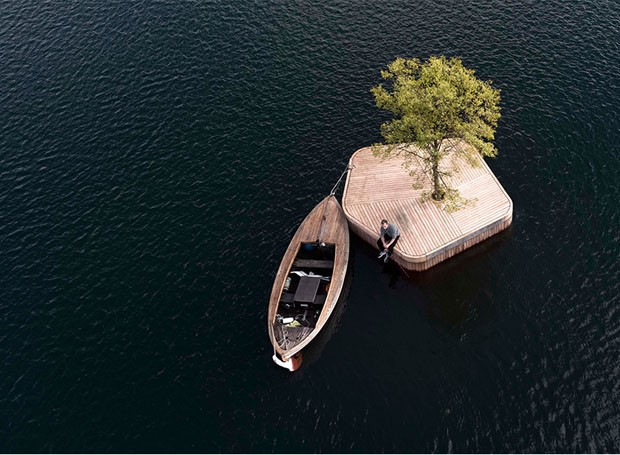 Ilhas artificiais se tornam espaços públicos flutuantes em Copenhague (Foto: Divulgação)