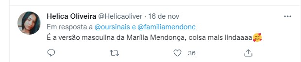 Internautas se impressionam com semelhança entre Leo e Marília Mendonça (Foto: Reprodução Twitter)
