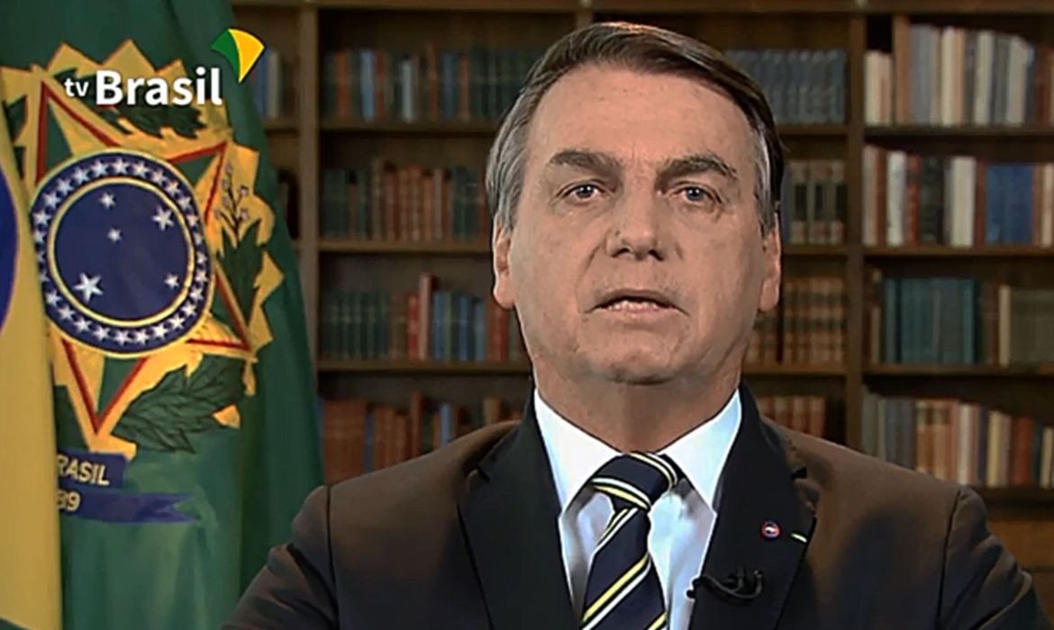 Jair Bolsonaro, em pronunciamento gravado à ONU (Foto: TV Brasil)