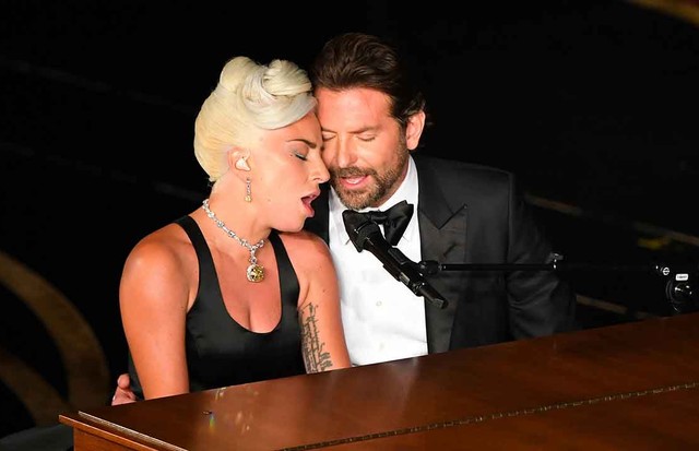 Lady Gaga e Bradley Cooper no Oscar (Foto: Reprodução)