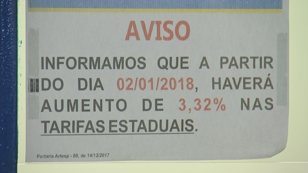 Reajuste foi aprovado pela Artesp em Itapetininga (Foto: Reprodução/TV TEM)