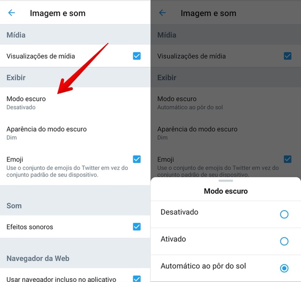 como deixar o twitter preto no android ao ativar o modo escuro redes sociais techtudo