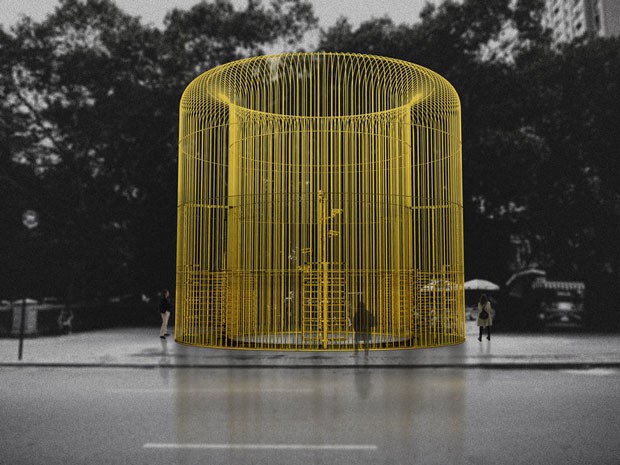 Artista chinês cria estruturas de ferro em Nova York como forma de protesto (Foto: Reprodução)