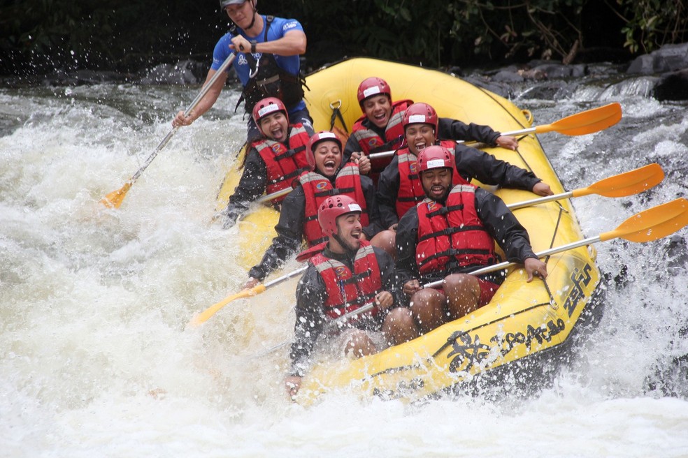 Rafting é uma das atrações mais procuradas em Brotas — Foto: Gabriela Martins/G1