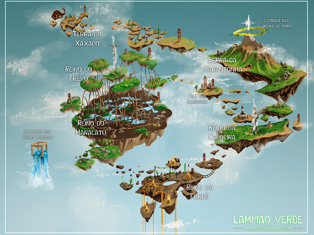 Mapa do jogo Lampião Verde, criado por paraibanos  (Foto: Divulgação/Narsvera)