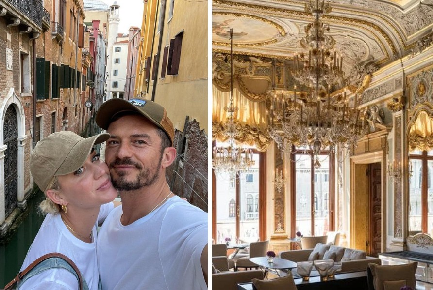 Orlando Bloom, Kate Perry e o luxuoso hotel (Foto: Reprodução/Instagram e Divulgação)
