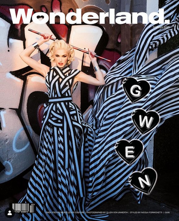 A cantora Gwen Stefani em uma das cinco versões de capa protagonizadas por ela para a edição de primavera de 2021 da revista britânica Wonderland (Foto: Divulgação)
