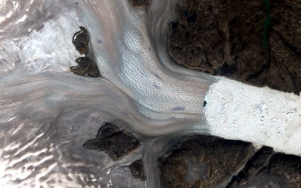 geleira Helheim em 2019  (Foto: NASA/ Chris Shuman)