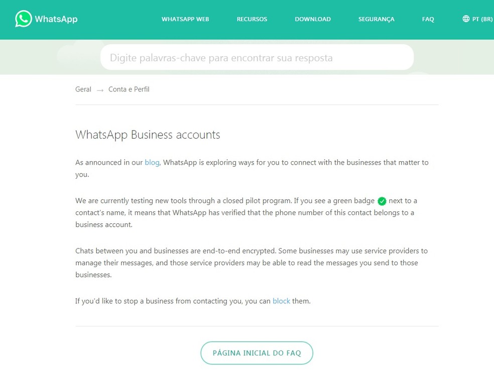 WhatsApp anuncia versão do aplicativo para negócios (Foto: Reprodução/Aline Batista)
