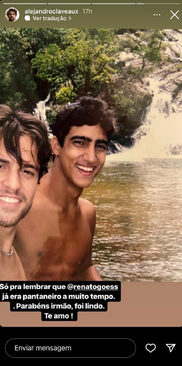 Alejandro Claveaux e Renato Góes em foto antiga (Foto: Reprodução/Instagram)