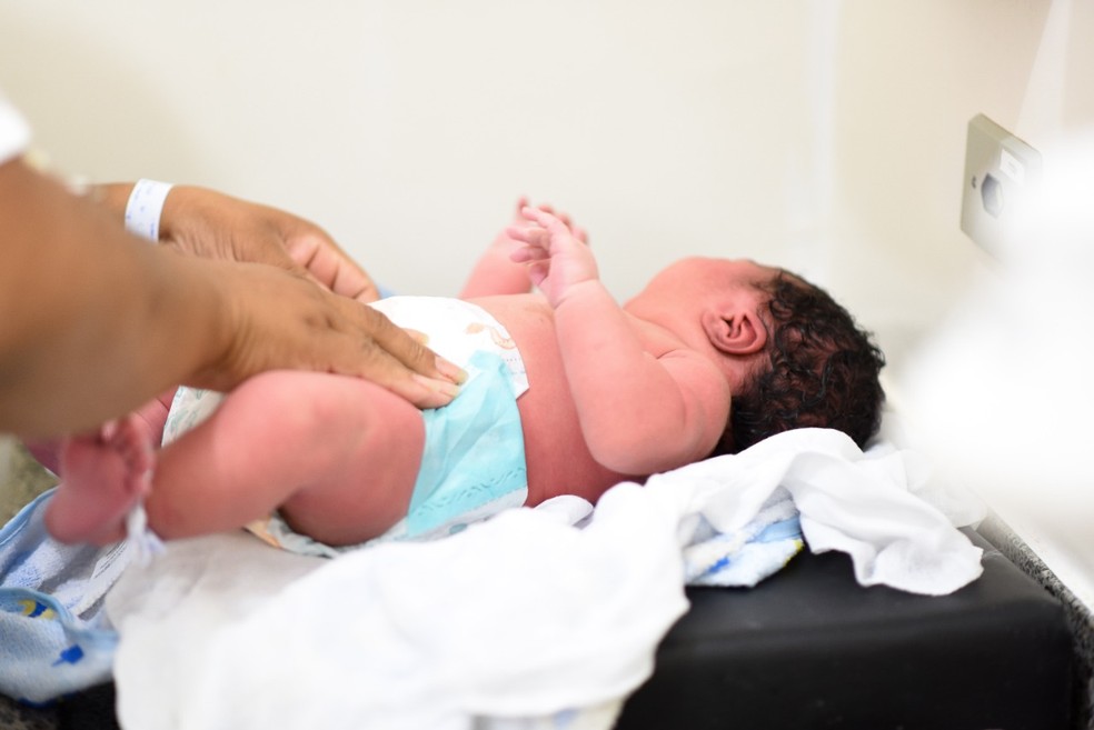 Bebê de 5,5 kg nasce em hospital na fronteira de MS — Foto: Anna Carolina Gomes Nicacio/Arquivo Pessoal 