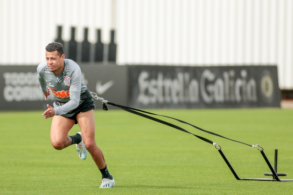 Sidcley faz treino físico no Corinthians — Foto: Rodrigo Coca / Ag.Corinthians
