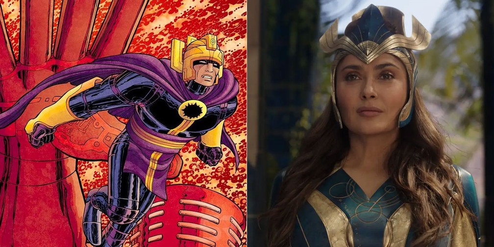 Ajak nos quadrinhos e na versão de 'Eternos', interpretado por Salma Hayek — Foto: Divulgação