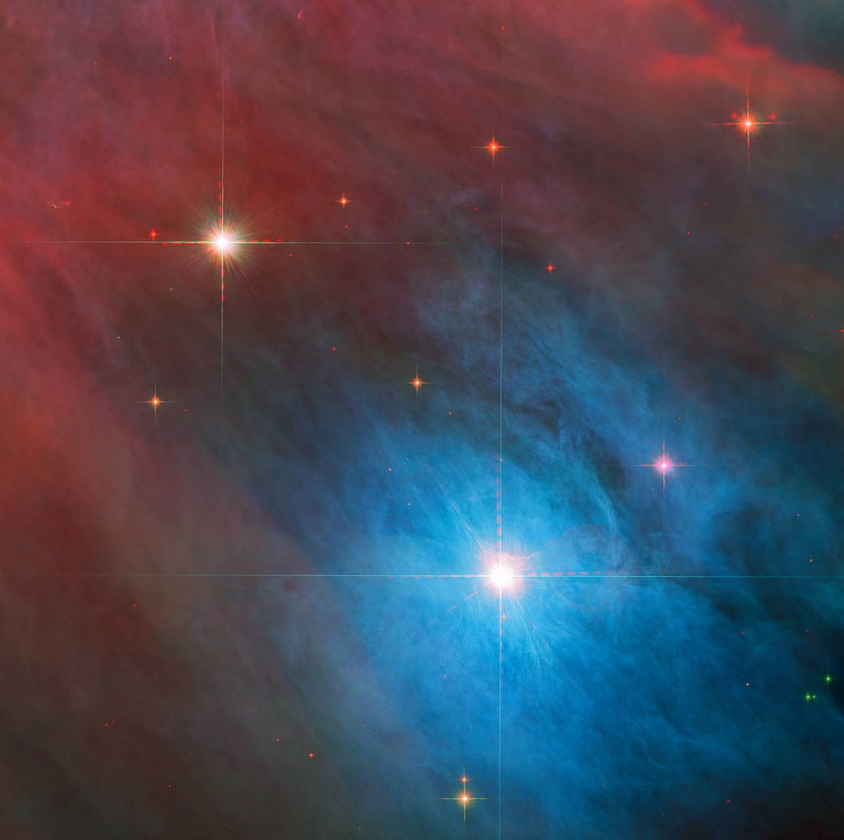 Fotografia tirada pelo Hubble de uma estrela instável localizada no Nebulosa de Órion