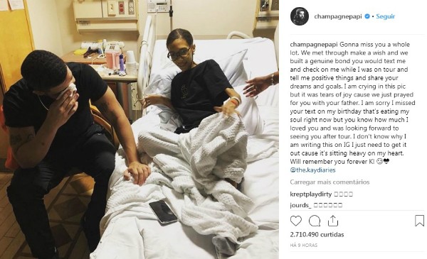 Drake e sua fã que faleceu (Foto: Reprodução Instagram)