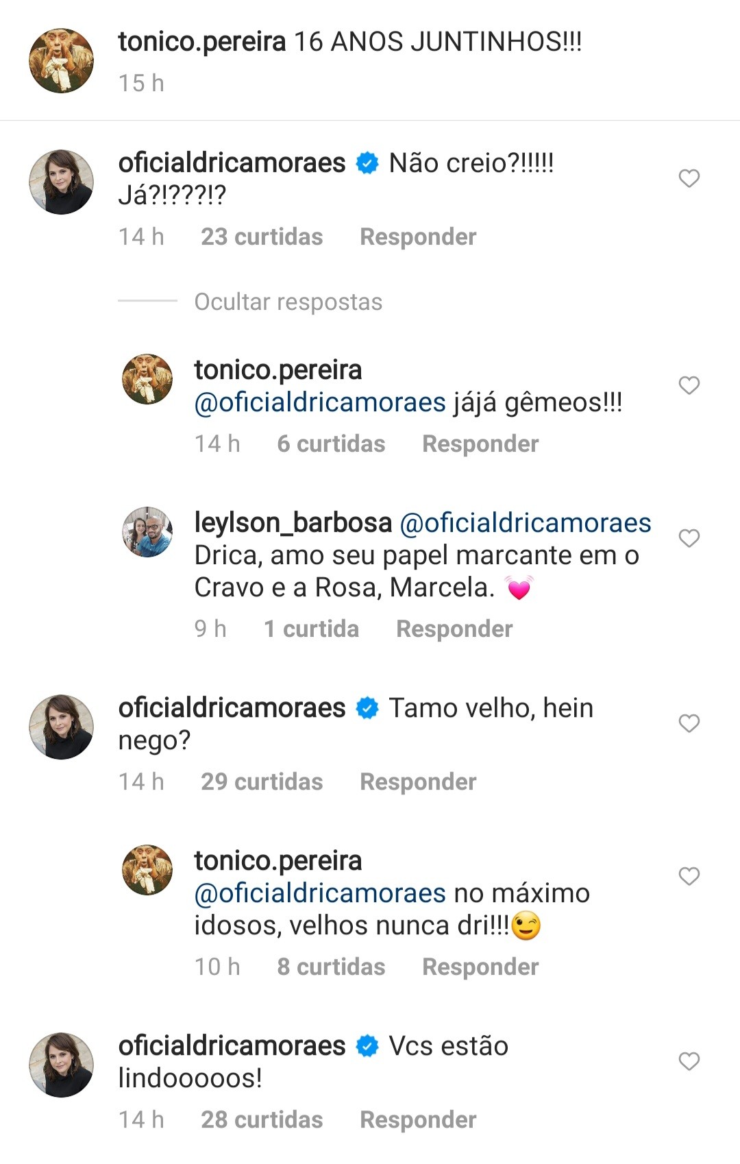 Drica Moraes fica impressionada com idade da filha de Tonico Pereira  (Foto: Reprodução / Instagram )