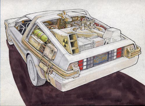 Cobb desenvolveu o visual do interior e do exterior do DeLorean de De Volta Para o Futuro (Foto: divulgação)