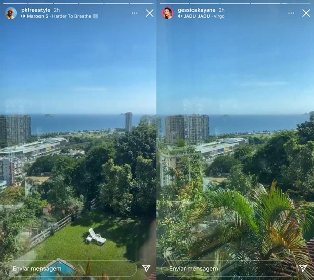Gkay e PK postam mesma vista de hotel (Foto: Reprodução/Instagram)