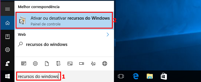 Acessando a opção Ativar ou desativar recursos do Windows no Windows 10 (Foto: Reprodução/Edivaldo Brito)