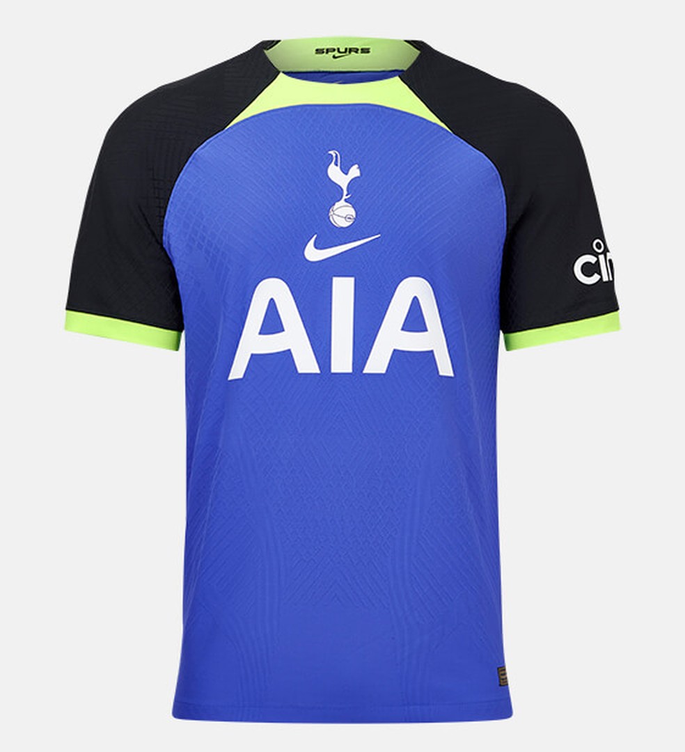 Camisa reserva Tottenham 2022/23 — Foto: Divulgação/Tottenham