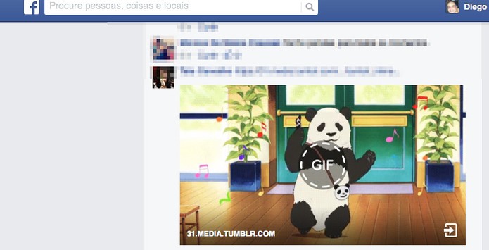 Facebook está rodando GIFs no feed de notícias; veja como funciona (Foto: Reprodução/Diego Borges)