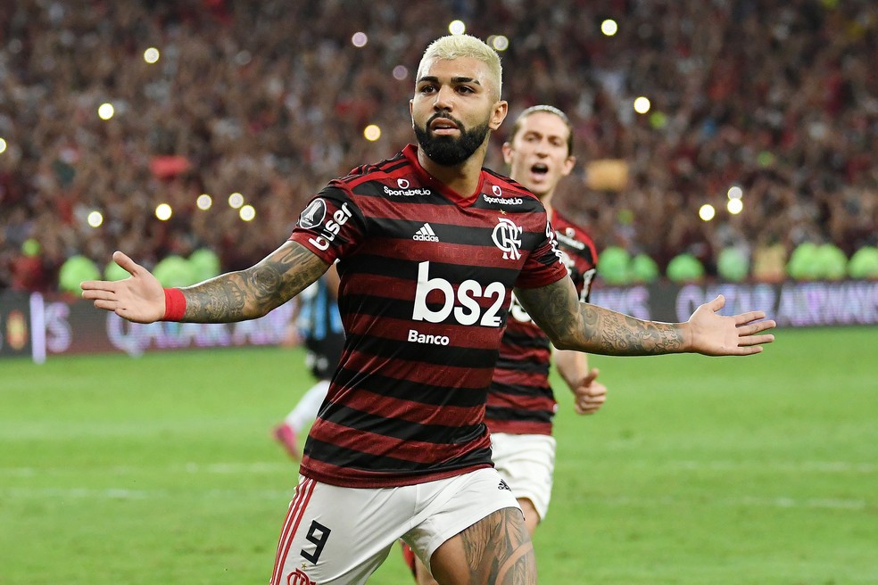 Gabigol festeja gol do Flamengo &mdash; Foto: Andr&eacute; Dur&atilde;o / GloboEsporte.com