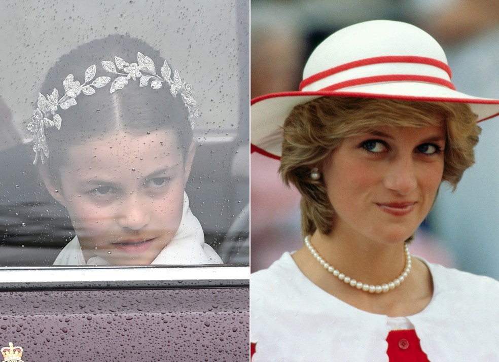 Princesa Charlotte e a avó paterna, a princesa Diana — Foto: Getty Images
