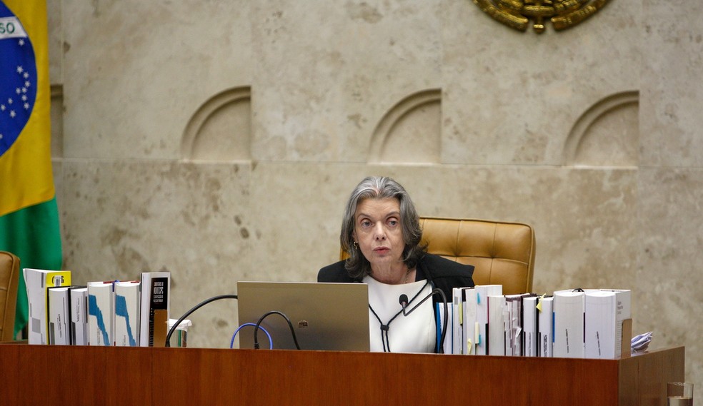 A presidente do STF, Cármen Lúcia, durante a sessão desta quarta (21) (Foto: Rosinei Coutinho/SCO/STF)