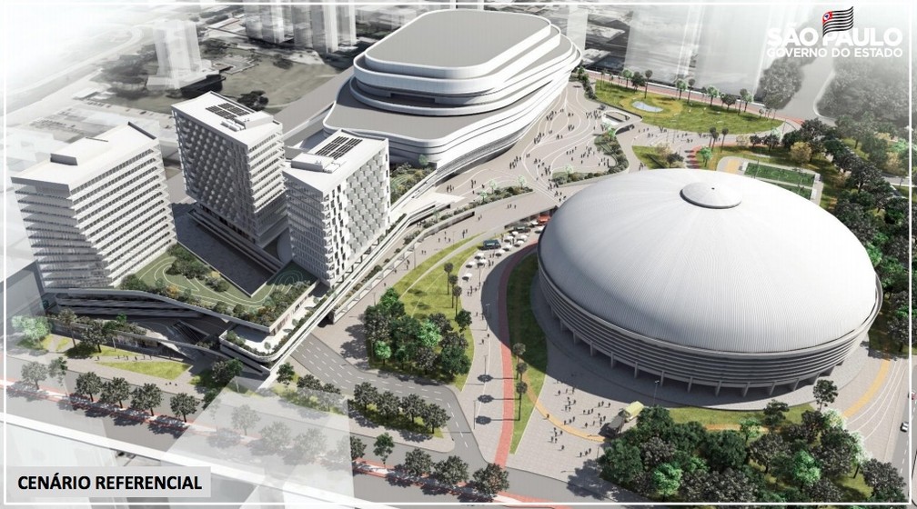 Projeto do governo de São Paulo para a modernização do Complexo Esportivo Constâncio Vaz Guimarães, no Ibirapuera, Zona Sul de São Paulo. — Foto: Reprodução