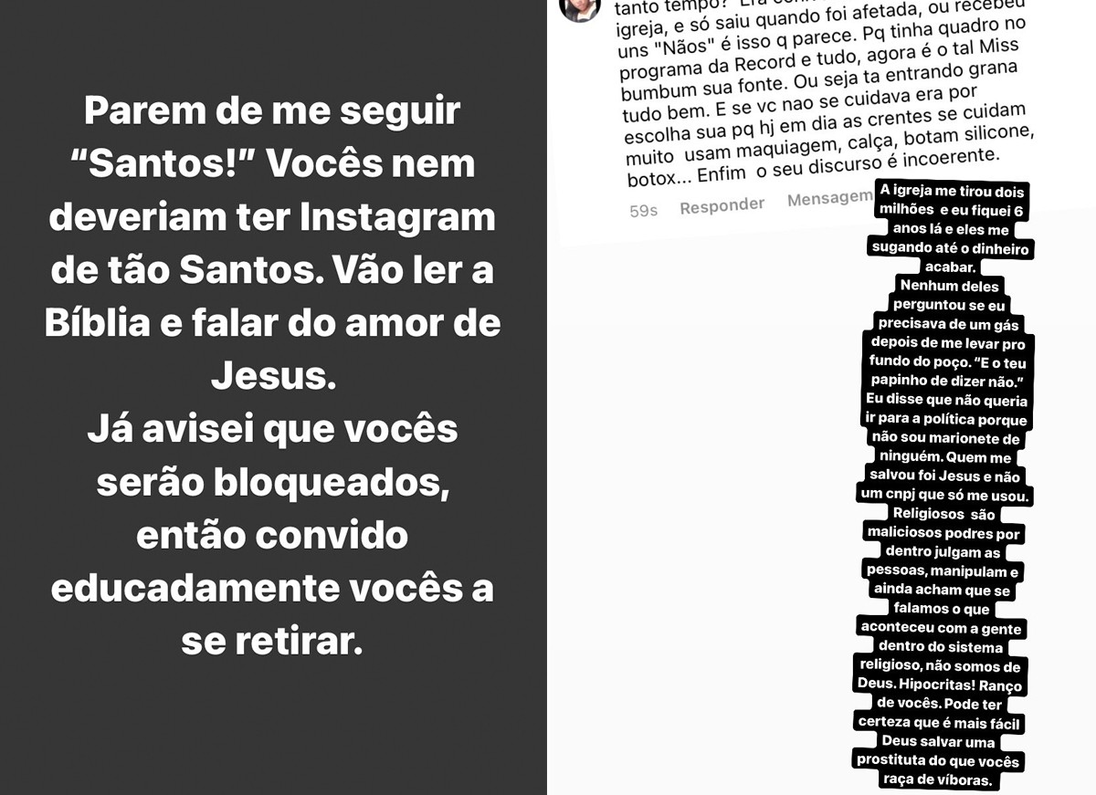Andressa Urach expõe seguidores que questionam a sua fé (Foto: Reprodução / Instagram)