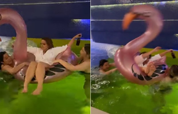 Marília Mendonça celebra lançamento de hit com Maiara e Maraisa em piscina de motel (Foto: reprodução/instagram)