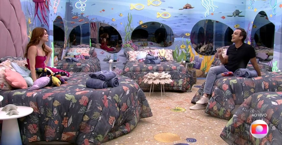 Quarto do BBB 23 traz a temática do fundo do mar — Foto: Globo