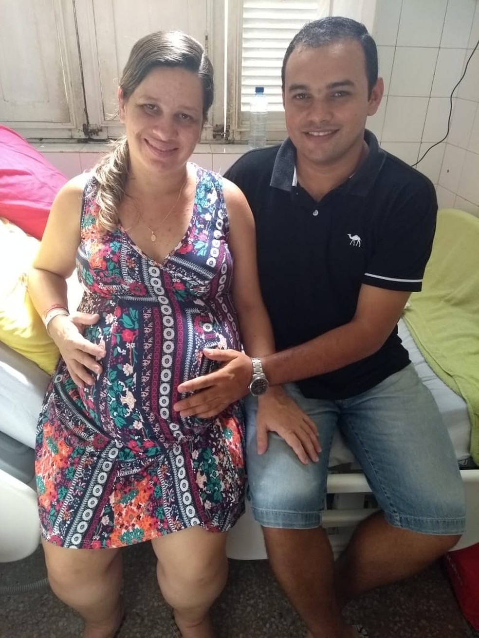 Maria Silva e SÃ©rgio JÃºnior aguardam nascimento de um menino e trÃªs meninas, em Natal  (Foto: Ediana Miralha/Inter TV Cabugi)