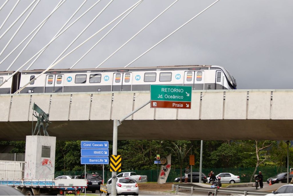 Metrô na Barra da Tijuca, Linha 4 — Foto: Marcos Serra Lima/G1