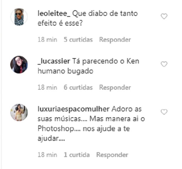 Comentários na foto de Eduardo Costa  (Foto: Reprodução/Instagram)