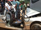 Acidente entre carro e ônibus coletivo deixa feridos em Mairinque
