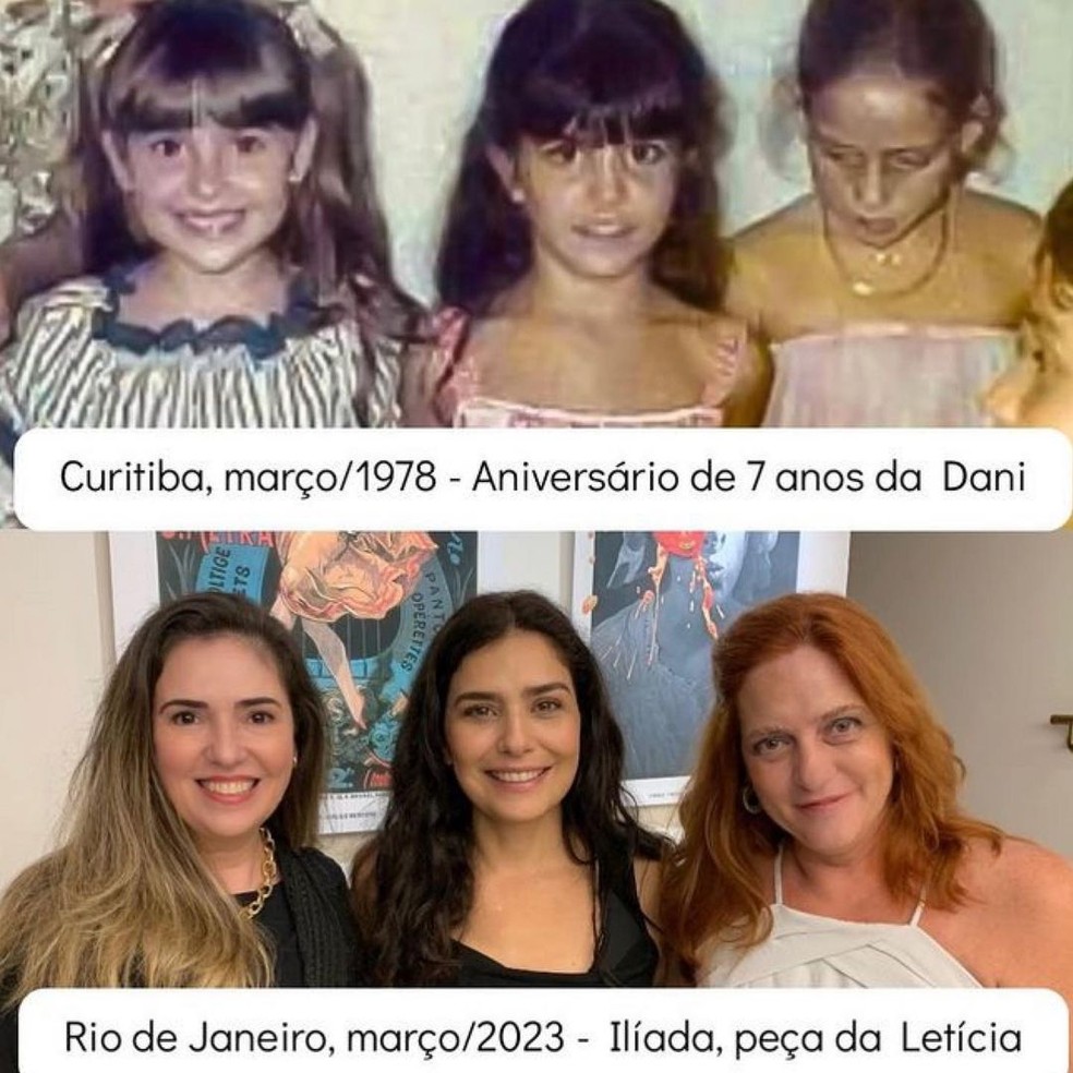 Letícia Sabatella recria foto com amigas de infância — Foto: Reprodução Instagram