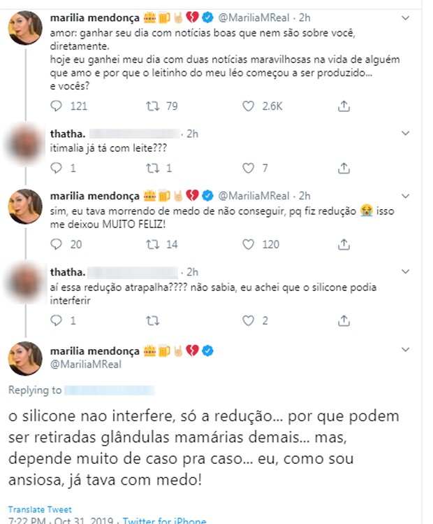 Marília Mendonça fala sobre amamentação (Foto: Reprodução/Twitter)