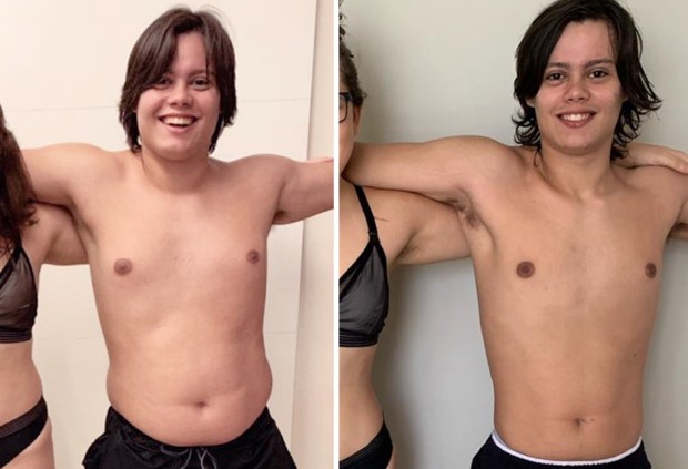 Antes e depois de Lucas, filho de Mayra Cardi (Foto: Reprodução/Instagram)