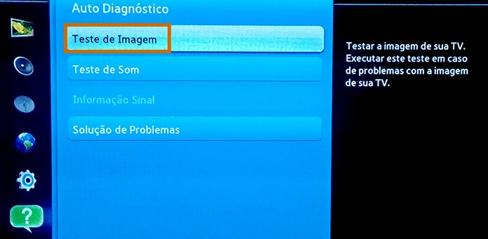 Inicie o teste de imagem na Smart TV Samsung (Foto: Reprodução//Barbara Mannara)