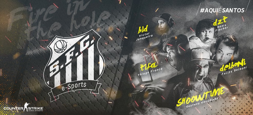Santos e-Sports revela line up masculina de CS:GO (Foto: Divulgação / Santos e-Sports)