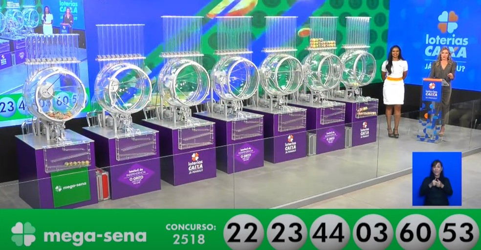 Números da Mega-Sena sorteados neste sábado — Foto: Divulgação/Caixa